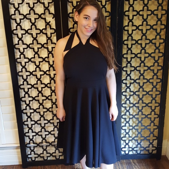 Reposh. NWT BLACK HALTER DRESS - Picture 4 of 5